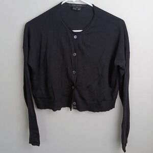 Marc Jacobs Cardigan Womens XS Black Excellent Wool Cropped Batwing Italy